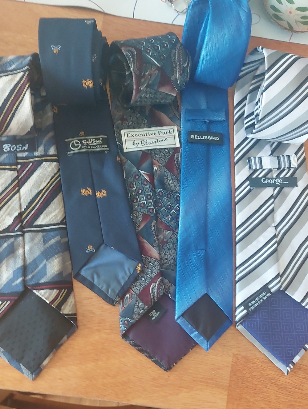 Lot Of 5 Mens Neckties Assorted Brands Bosa Bellissimo Bluestone